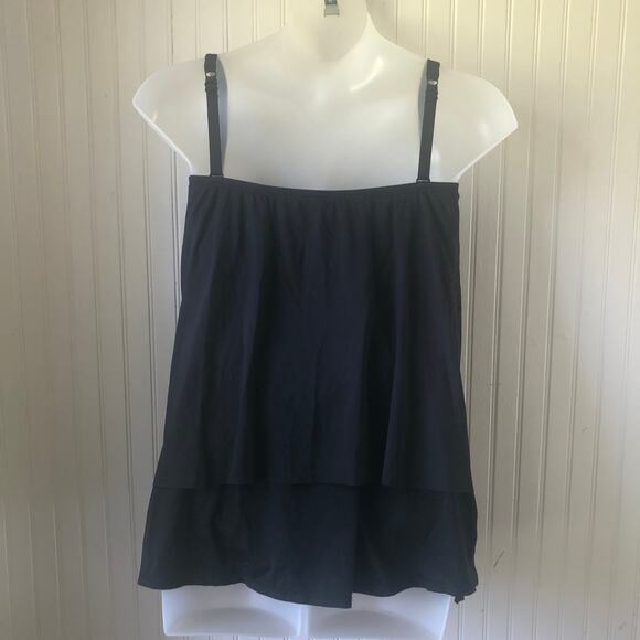 COCO REEF CONTOURS Retail $152 Black Bandeau Tankini (12/36D) Skirt (M) 2 PC - Picture 7 of 8